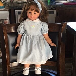 Charming Blue and White Doll with Dress